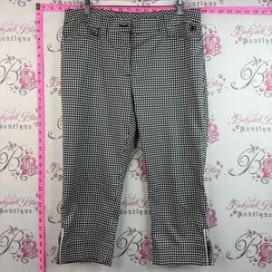 abacus capri pants plaid gingham picnic Black & White Gingham Pants peddle push